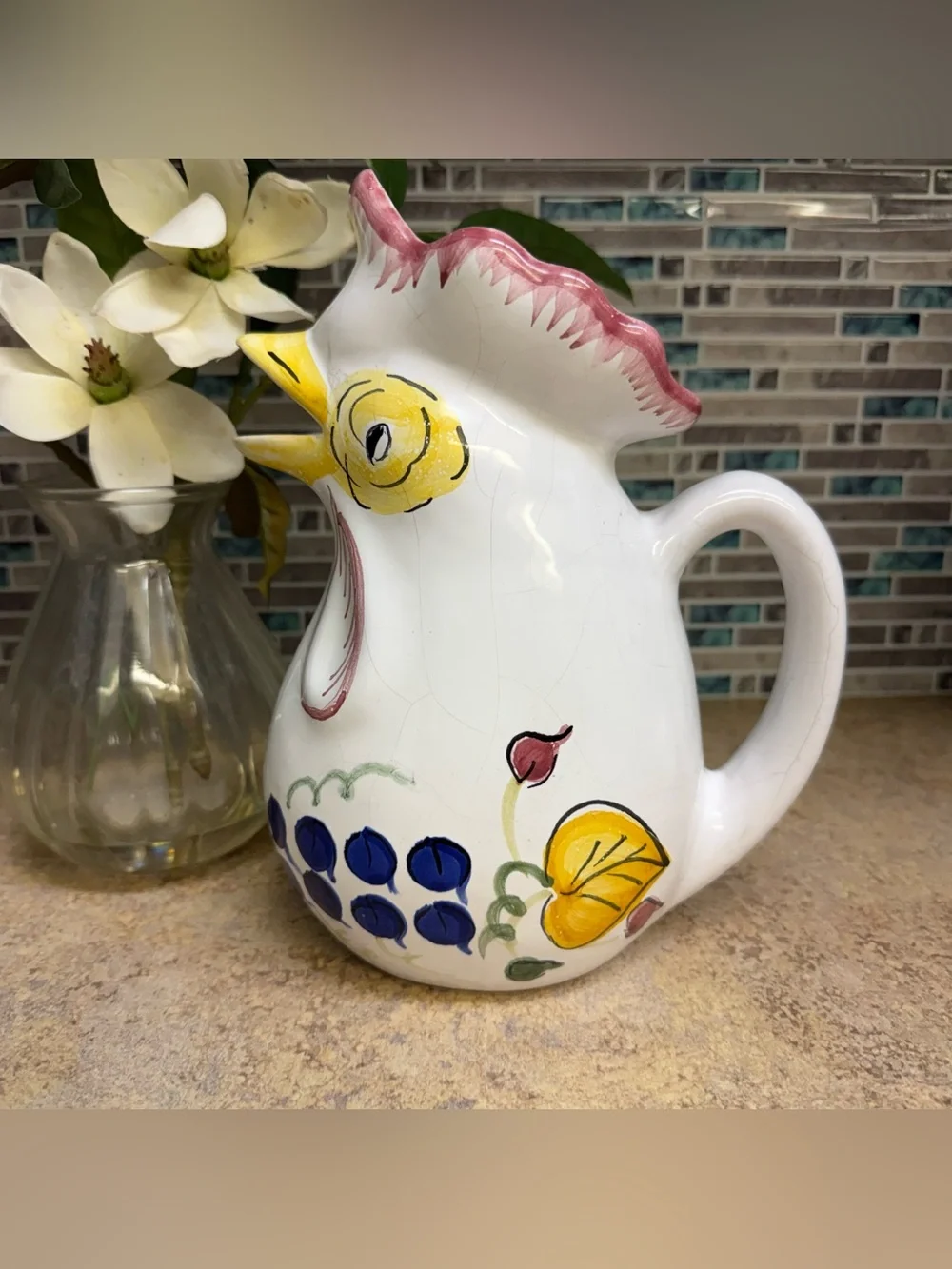 Mesa international Chicken Rooster pitcher vase